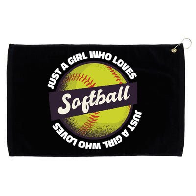 Just A Girl Who Loves Softball Grommeted Golf Towel