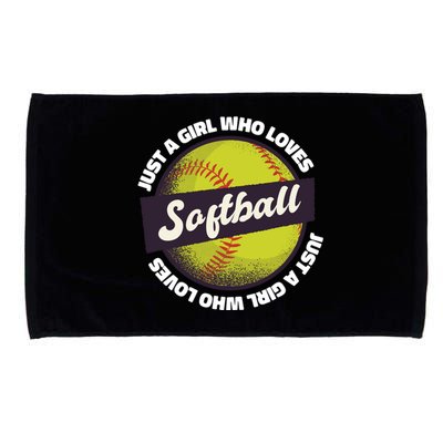 Just A Girl Who Loves Softball Microfiber Hand Towel