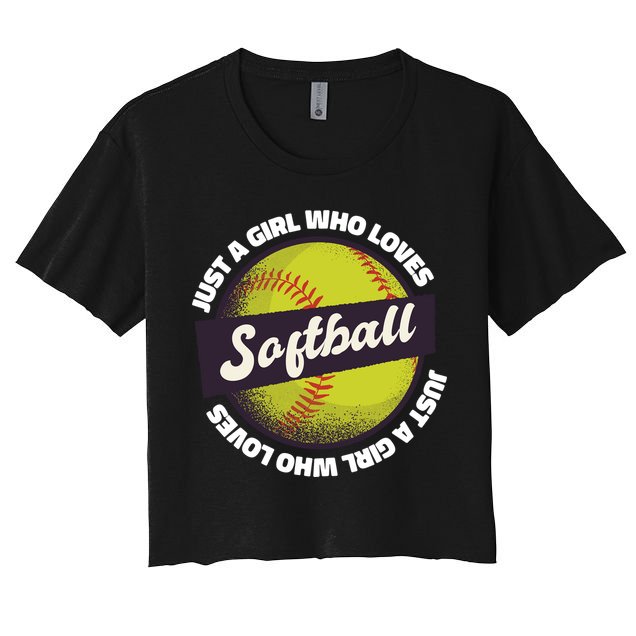 Just A Girl Who Loves Softball Crop Top