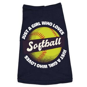 Just A Girl Who Loves Softball Doggie Tank