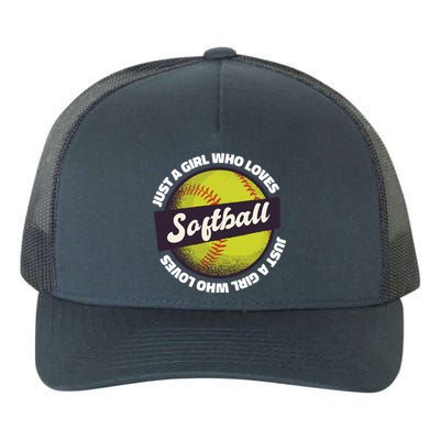 Just A Girl Who Loves Softball Yupoong Adult 5-Panel Trucker Hat