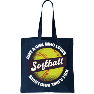 Just A Girl Who Loves Softball Tote Bag