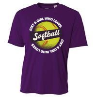 Just A Girl Who Loves Softball Cooling Performance Crew T-Shirt