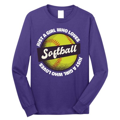 Just A Girl Who Loves Softball Long Sleeve Shirt