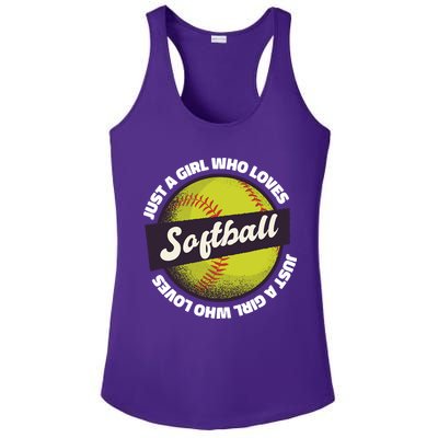 Just A Girl Who Loves Softball Ladies PosiCharge Competitor Racerback Tank