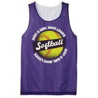 Just A Girl Who Loves Softball Mesh Reversible Basketball Jersey Tank