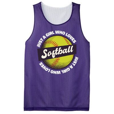 Just A Girl Who Loves Softball Mesh Reversible Basketball Jersey Tank