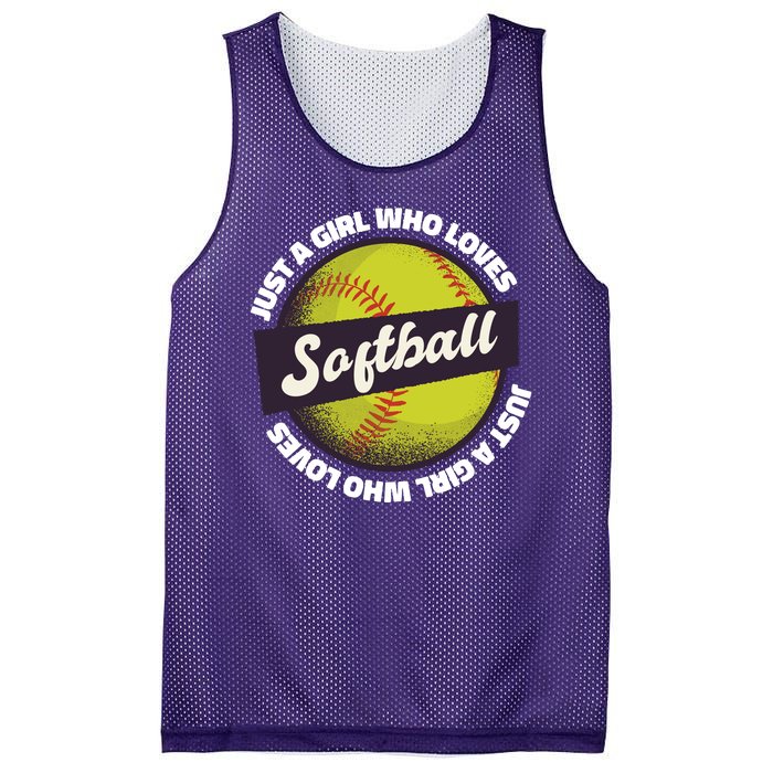 Just A Girl Who Loves Softball Mesh Reversible Basketball Jersey Tank