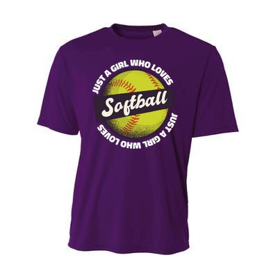 Just A Girl Who Loves Softball Performance Sprint T-Shirt