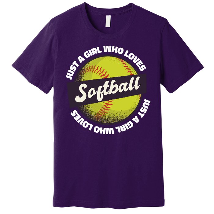 Just A Girl Who Loves Softball Premium T-Shirt