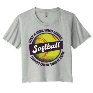 Just A Girl Who Loves Softball Women's Crop Top Tee