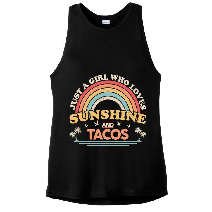 Just A Girl Who Loves Sunshine And Tacos Ladies PosiCharge Tri-Blend Wicking Tank