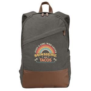 Just A Girl Who Loves Sunshine And Tacos Cotton Canvas Backpack