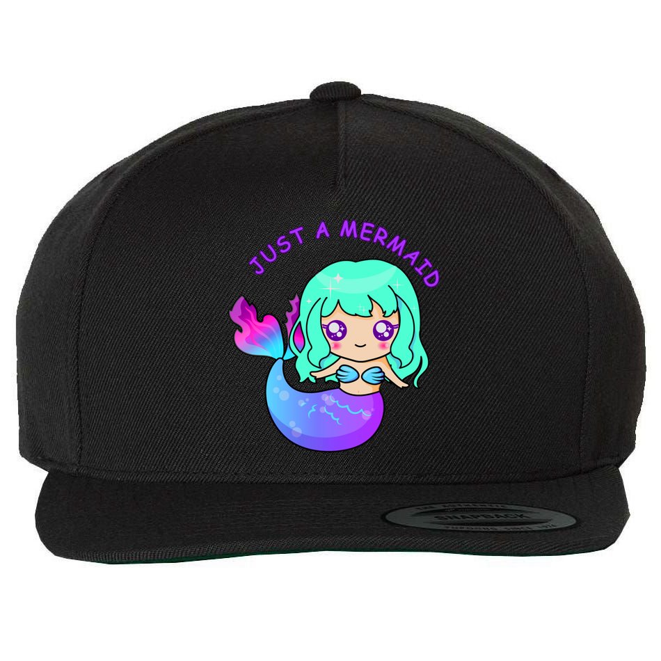 Just A Mermaid Wool Snapback Cap