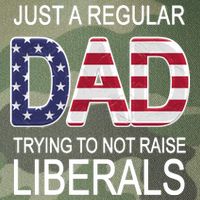 Just a Regular Dad Trying Not To Raise Liberals Legacy Tie Dye Trucker Hat