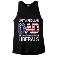 Just a Regular Dad Trying Not To Raise Liberals Ladies PosiCharge Tri-Blend Wicking Tank