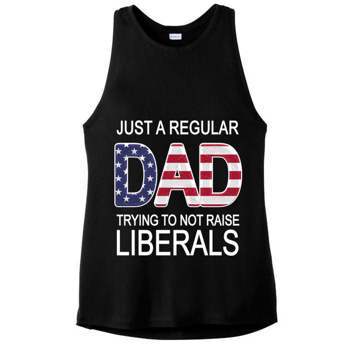 Just a Regular Dad Trying Not To Raise Liberals Ladies PosiCharge Tri-Blend Wicking Tank
