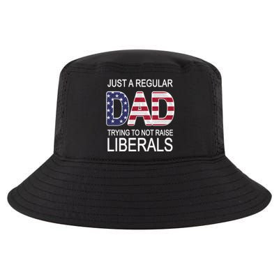 Just a Regular Dad Trying Not To Raise Liberals Cool Comfort Performance Bucket Hat