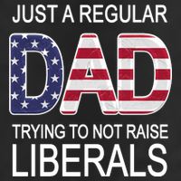 Just a Regular Dad Trying Not To Raise Liberals Garment-Dyed Fleece Hoodie