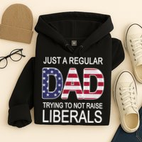 Just a Regular Dad Trying Not To Raise Liberals Hoodie