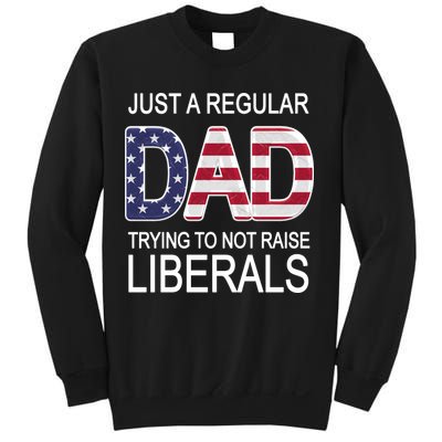 Just a Regular Dad Trying Not To Raise Liberals Sweatshirt