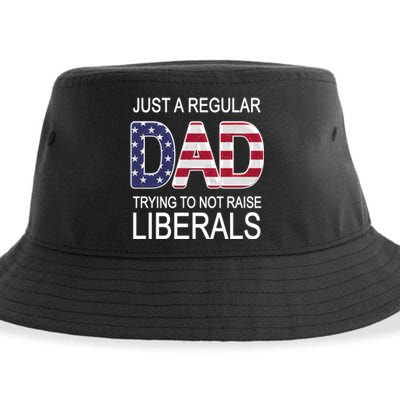 Just a Regular Dad Trying Not To Raise Liberals Sustainable Bucket Hat