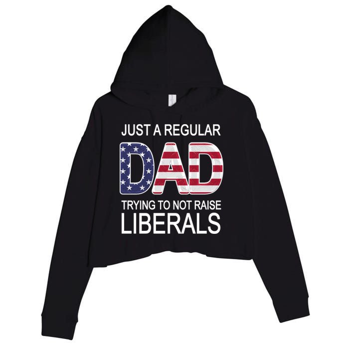 Just a Regular Dad Trying Not To Raise Liberals Crop Fleece Hoodie