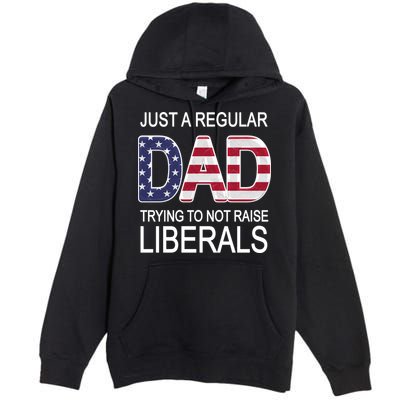 Just a Regular Dad Trying Not To Raise Liberals Premium Pullover Hoodie
