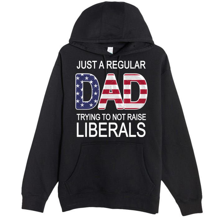 Just a Regular Dad Trying Not To Raise Liberals Premium Pullover Hoodie