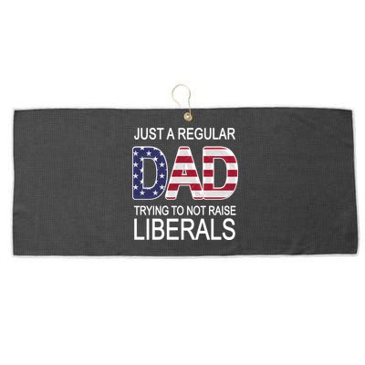 Just a Regular Dad Trying Not To Raise Liberals Large Microfiber Waffle Golf Towel