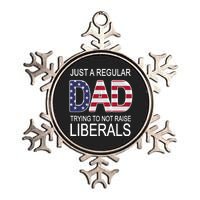 Just a Regular Dad Trying Not To Raise Liberals Metallic Star Ornament