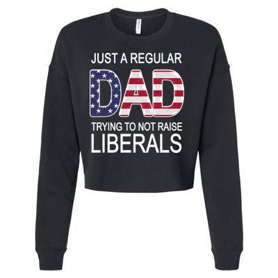 Just a Regular Dad Trying Not To Raise Liberals Cropped Pullover Crew
