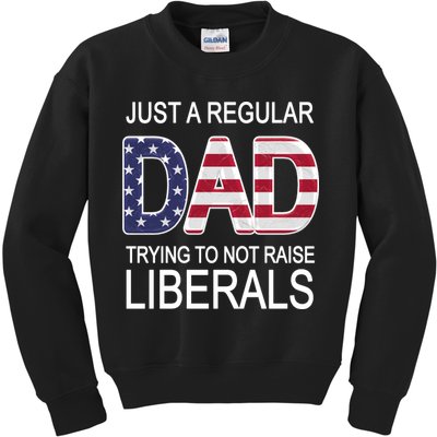 Just a Regular Dad Trying Not To Raise Liberals Kids Sweatshirt