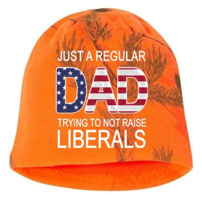 Just a Regular Dad Trying Not To Raise Liberals Kati - Camo Knit Beanie