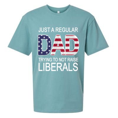 Just a Regular Dad Trying Not To Raise Liberals Sueded Cloud Jersey T-Shirt