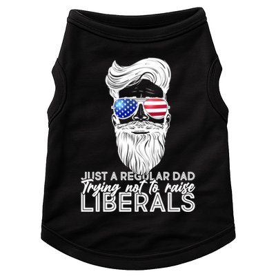Just A Regular Dad Trying Not To Raise Liberals Hipster Dad Doggie Tank