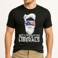 Just A Regular Dad Trying Not To Raise Liberals Hipster Dad Performance Shirt