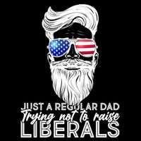 Just A Regular Dad Trying Not To Raise Liberals Hipster Dad Full-Length Apron With Pockets