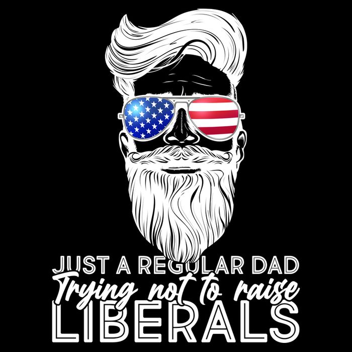 Just A Regular Dad Trying Not To Raise Liberals Hipster Dad Full-Length Apron With Pockets