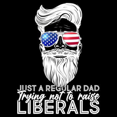 Just A Regular Dad Trying Not To Raise Liberals Hipster Dad T-Shirt