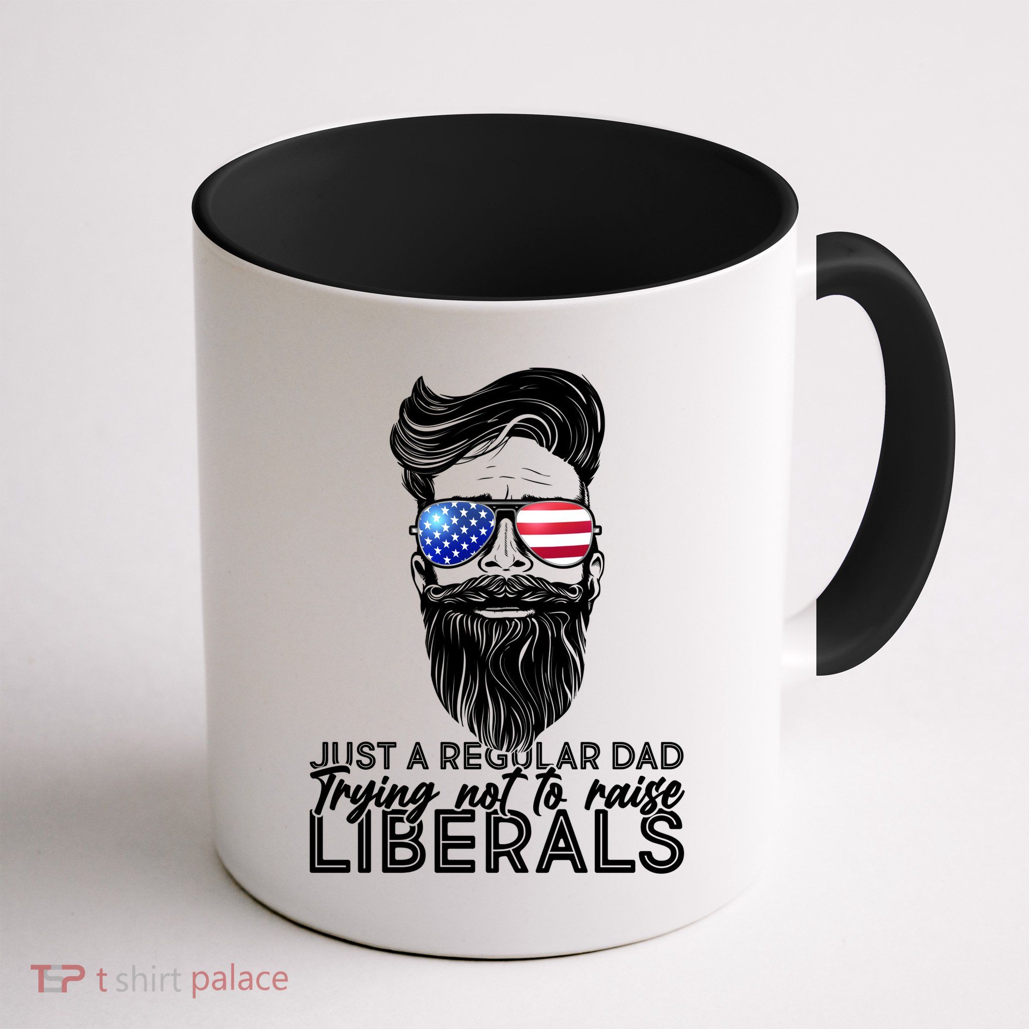 Just A Regular Dad Trying Not To Raise Liberals Hipster Dad Mug