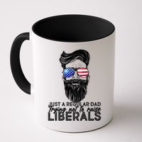 Just A Regular Dad Trying Not To Raise Liberals Hipster Dad Mug