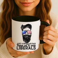 Just A Regular Dad Trying Not To Raise Liberals Hipster Dad Mug