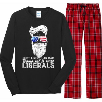 Just A Regular Dad Trying Not To Raise Liberals Hipster Dad Long Sleeve Pajama Set