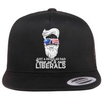 Just A Regular Dad Trying Not To Raise Liberals Hipster Dad Flatbill Hat