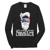 Just A Regular Dad Trying Not To Raise Liberals Hipster Dad Tall Long Sleeve T-Shirt