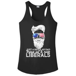 Just A Regular Dad Trying Not To Raise Liberals Hipster Dad Ladies PosiCharge Competitor Racerback Tank