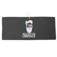 Just A Regular Dad Trying Not To Raise Liberals Hipster Dad Large Microfiber Waffle Golf Towel