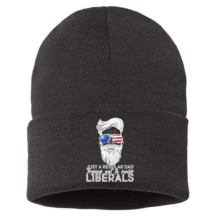 Just A Regular Dad Trying Not To Raise Liberals Hipster Dad Sustainable Knit Beanie