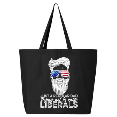 Just A Regular Dad Trying Not To Raise Liberals Hipster Dad 25L Jumbo Tote